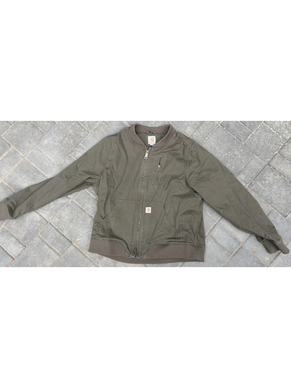 Carhartt Womens XL size 16/18 Crawford Bomber Jacket Green Canvas Zip Up 102524